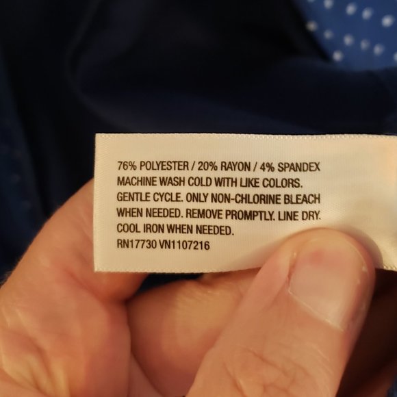 🔥Host Pick🔥NWT Merona Navy One Button Blazer Polka Dots Shoulder Pads XXL - Picture 12 of 14